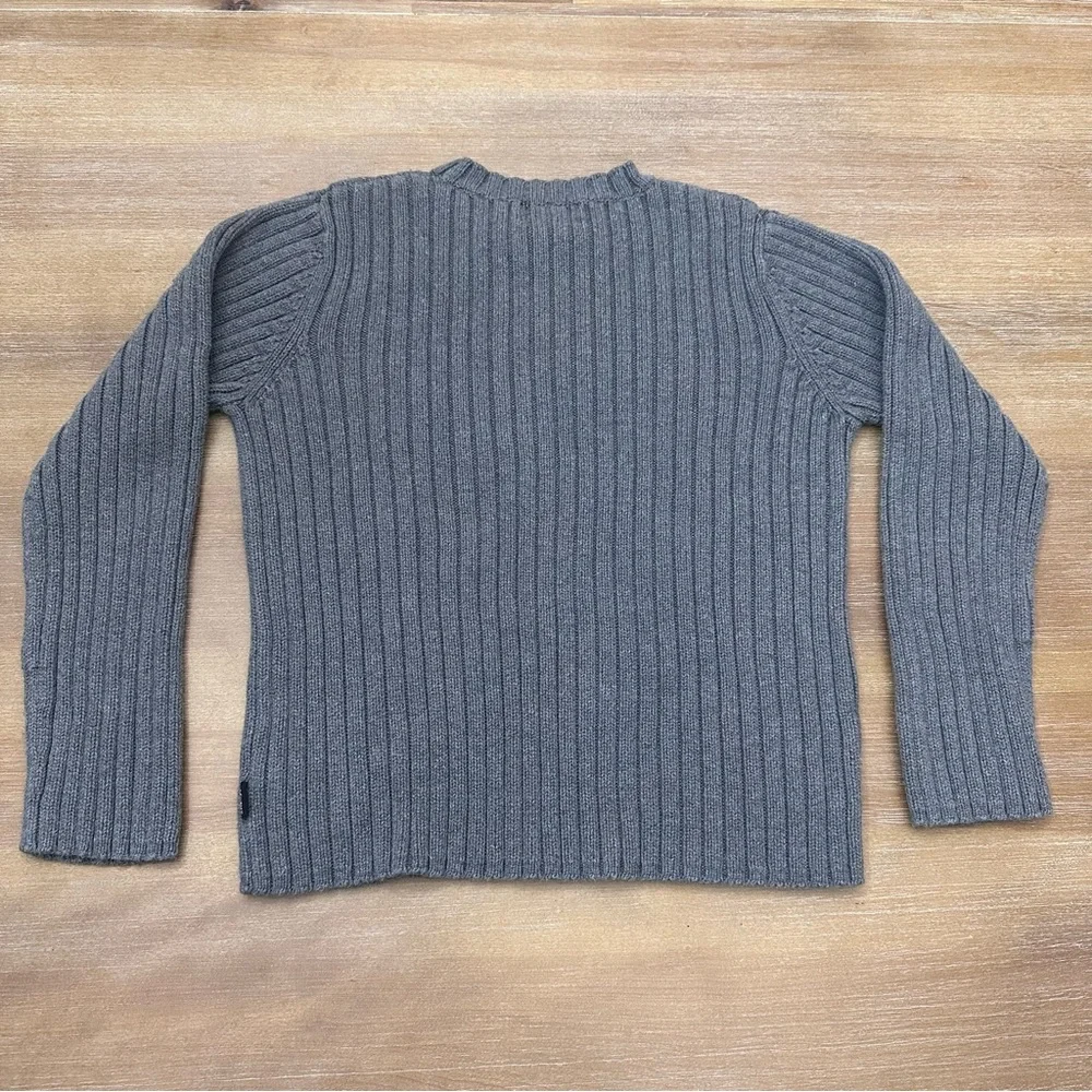 Lauren Ralph Lauren Gray Knit Sweater Vintage 100% Cotton Crewneck Petite Medium - Picture 4 of 7